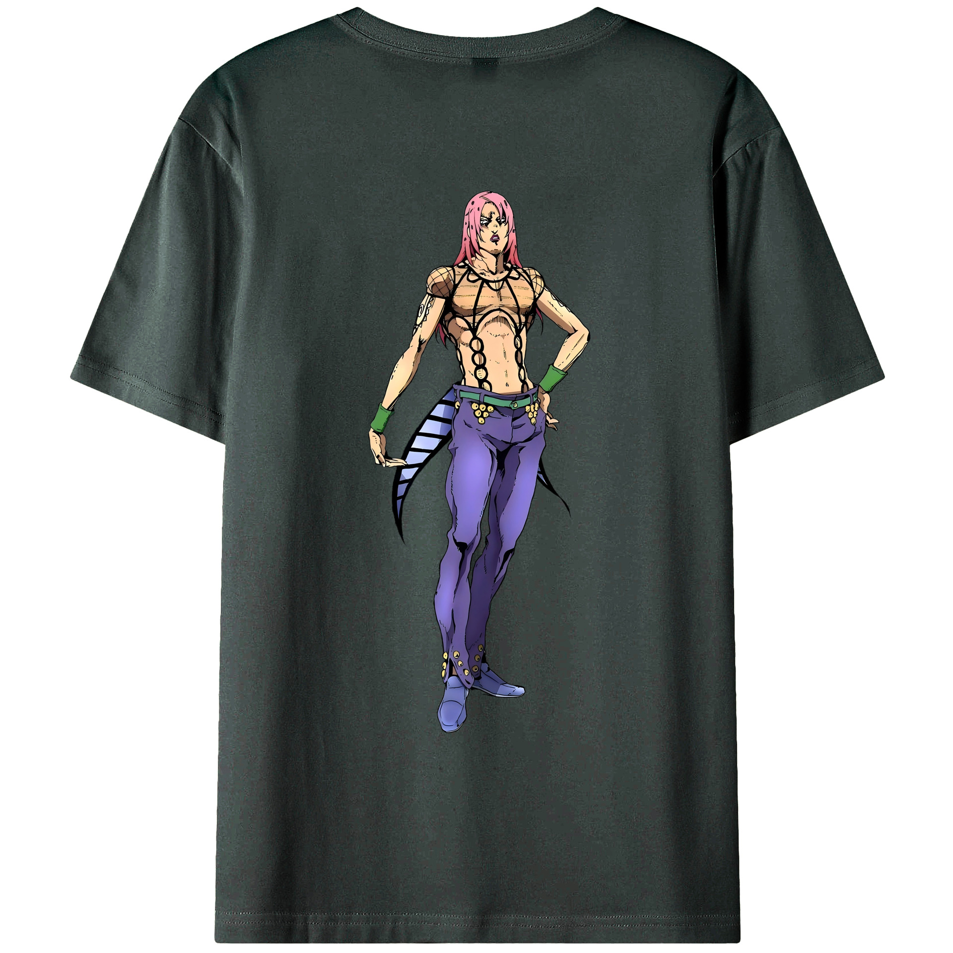 （画像用） ジョジョの奇妙な冒険 ビネガー?ドッピオ JoJo's Bizarre Adventure Vinegar Doppio 綿100％ メンズ半袖Tシャツ（バックプリント） 通気性